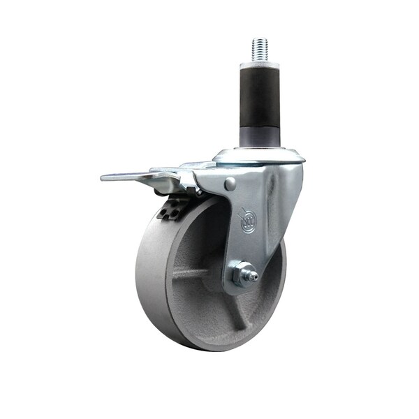4'' Semi Steel Swivel 1-1/4'' Expanding Stem Caster Total Lock Brake